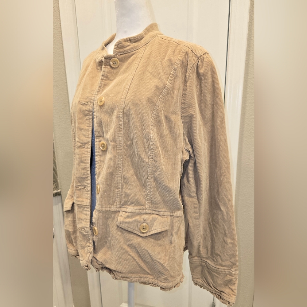 St. John's Bay Women's Beige Corderoy Jacket, XL